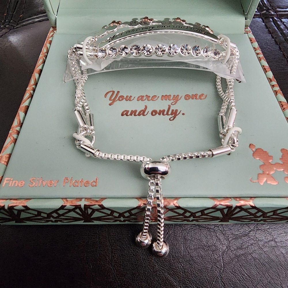 NWT Disney Mickey Silver You are My One and Only Bracelet - Picture 3 of 6
